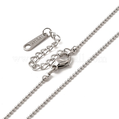 Non-Tarnish 304 Stainless Steel Ball Chain Necklace for Women&nbsp;NJEW-G097-13P