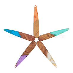 Transparent Resin & Walnut Wood Pendants&nbsp;RESI-CJ0001-78