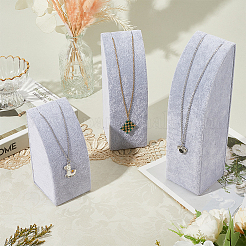 3Pcs 3 Sizes Vertical Wooden Covered with Velvet Necklace Display Stands&nbsp;NDIS-WH20001-03A