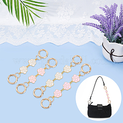 2 Sets 2 Style Alloy Enamel Flower Link Bag Strap Extenders&nbsp;FIND-WR0006-31