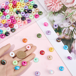 120Pcs 3 Styles UV Plating Rainbow Iridescent Acrylic European Beads&nbsp;MACR-SC0002-54