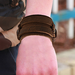 1Pc Cowhide Cord Wide Cord Bracelets&nbsp;BJEW-CL0001-07B