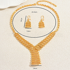 Elegant Middle Eastern Alloy Hollow Fan Necklace & Earrings Sets for Women&nbsp;QJ5284