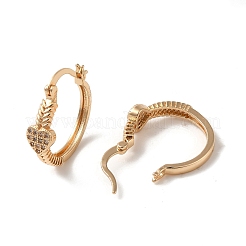 Brass Micro Pave Cubic Zirconia Hoop Earrings&nbsp;EJEW-M238-53KCG