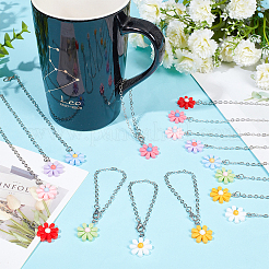 Daisy Flower Opaque Resin Cup Pendant Decorations&nbsp;HJEW-AB00521