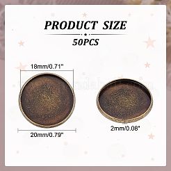 50Pcs Tibetan Style Brass Plain Edge Bezel Cups&nbsp;KK-HY0001-22