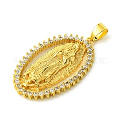 Brass Micro Pave Clear Cubic Zirconia Pendants&nbsp;KK-H472-42C-G