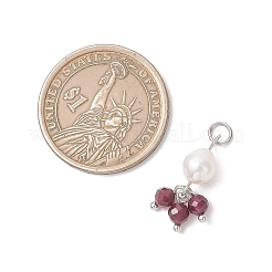 Natural Gemstone & Cultured Freshwater Pearl Pendants&nbsp;PALLOY-JF05142-02