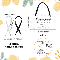 4 Bags Acrylic Reserved for the Grooms Family Wedding Hanging Signs&nbsp;AJEW-NB0008-86