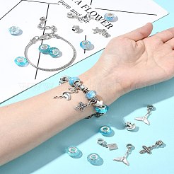 DIY Ocean Theme Alloy & Brass European Style Bracelet Making Kits&nbsp;DIY-FS0007-24