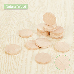 Flat Round Wooden Cabochons&nbsp;WOOD-WH0024-111
