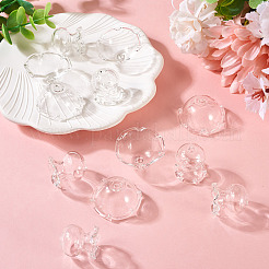 6 Sets Transparent Glass Bead Caps&nbsp;GLAA-BY0001-07B