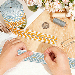 9.9M 3 Colors Leaf Pattern Polyester Jacquard Ribbon&nbsp;OCOR-CY0004-60