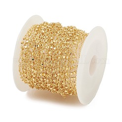 Brass Cube Beaded Link Chains&nbsp;CHC-M025-63G