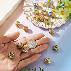 15Pcs Brass Enamel Beads&nbsp;KK-TA0009-21