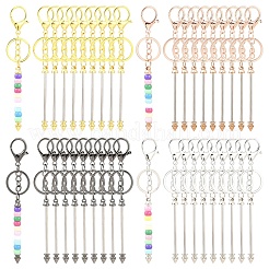 10Pcs Alloy Bar Beadable Keychain for Jewelry Making DIY Crafts&nbsp;KEYC-YW0001-29RG