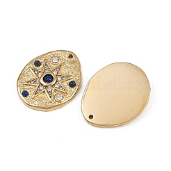 304 Stainless Steel Crystal Rhinestone & Dyed Natural Lapis Lazuli Pendants&nbsp;X-STAS-F322-14G-01