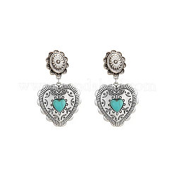 Dangle Stud Earrings Alloy & Synthetic Turquoise Dangle Stud Earrings&nbsp;FS-WGCE263-02