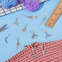 10Pcs 10 Styles Tibetan Style Alloy Pendant Stitch Markers&nbsp;HJEW-PH01905