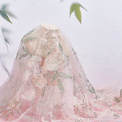 Mesh Embroidered Lace Fabric&nbsp;OCOR-WH0082-22