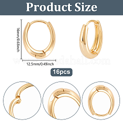 16Pcs Oval Brass Huggie Hoop Earrings for Women&nbsp;EJEW-UN0003-28