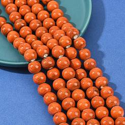 Handmade Fancy Antique Glazed Porcelain Ceramic Round Beads Strands&nbsp;PORC-L019-13mm-03