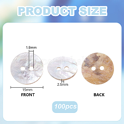 100Pcs Natural Akoya Shell Buttons&nbsp;BUTT-PH0001-41A