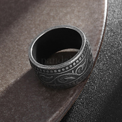 Vintage Totem 304 Stainless Steel Wide Finger Rings for Men&nbsp;FS-WG9BFEA-09