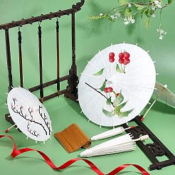14Pcs 3 Styles DIY Blank Craft Paper Umbrella&nbsp;DIY-CA0003-55