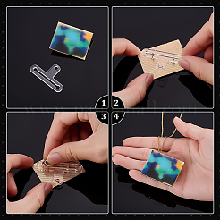 48Pcs Transparent Acrylic Chandelier Component Links&nbsp;TACR-PH0001-99