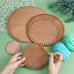 Wooden Crochet Basket Bottoms Set&nbsp;DIY-WH0019-97