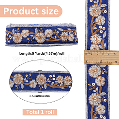 5 Yards Embroidery Polyester Ribbon&nbsp;DIY-CY0001-82D