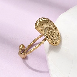 Conch 304 Stainless Steel Open Finger Rings for Women&nbsp;RJEW-A091-16G