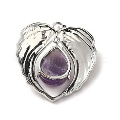 Natural Amethyst Teardrop Pendants&nbsp;KK-K331-02P-08