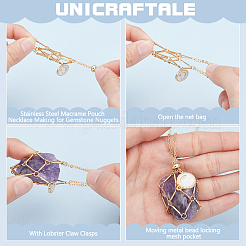 3Pcs Brass Macrame Pouch Necklaces Making&nbsp;NJEW-UN00003
