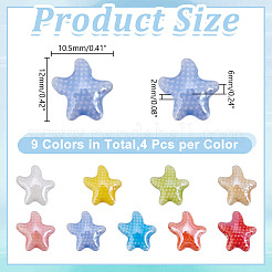 36Pcs 9 Colors Handmade Porcelain Beads&nbsp;PORC-HY0001-12