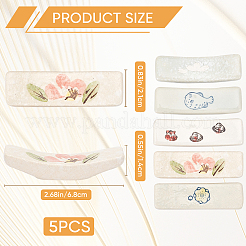 5Pcs 5 Styles Ceramic Chopsticks Stand&nbsp;DJEW-CP0001-38B