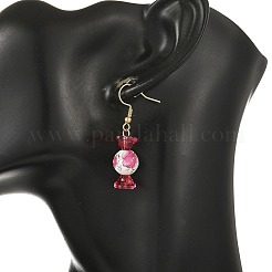 Printed Porcelain & Glass Dangle Earrings&nbsp;EJEW-JE07486
