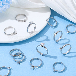 32Pcs 4 Styles 304 Stainless Steel Cuff Ring Components&nbsp;STAS-UN0064-46