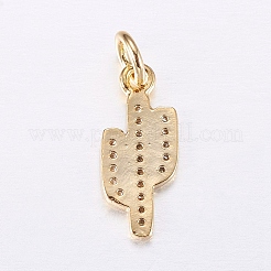 Brass Micro Pave Cubic Zirconia Charms&nbsp;ZIRC-E135-34G