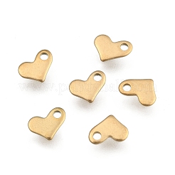 Ion Plating(IP) 304 Stainless Steel Heart Charms&nbsp;STAS-F075-21