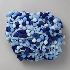 Gradient Color Polyester Pom Pom Ball Fringe Lace Trims&nbsp;SRIB-WH0011-206