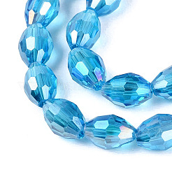 Electroplate Transparent Glass Beads Strands&nbsp;LS-GL-N002-01A-A11