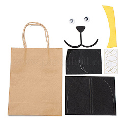 DIY Rectangle with Dog Pattern Kraft Paper Bag Making Set&nbsp;DIY-F079-09