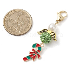 Candy Cane/Gift Box/Santa Claus Christmas Alloy Enamel Pendant Decoration&nbsp;HJEW-JM02363