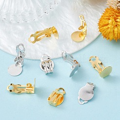 50Pcs 2 Colors Iron Clip-on Earring Settings&nbsp;IFIN-YW0003-02
