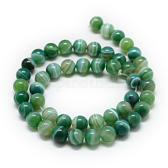 Natural Striped Agate/Banded Agate Bead Strands&nbsp;G-T046-6mm-B03