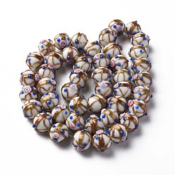 Handmade Gold Sand Lampwork Beads Strands&nbsp;LAMP-T017-05G