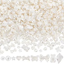 400Pcs 10 Styles ABS Plastic Imitation Pearl Beads&nbsp;KY-PH0002-06
