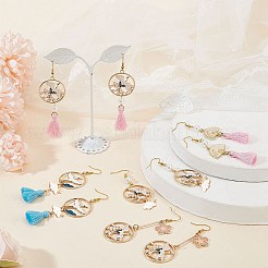 DIY Fan Bird Flower Dangle Earring Making Kit&nbsp;DIY-SC0020-40